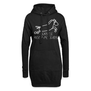 Horses Horse Riding - Hoodie-Kleid - Schwarz - Vorne