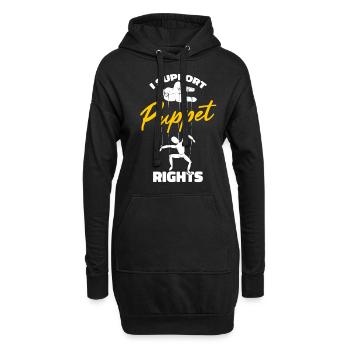 I support puppet rights - Hoodie-Kleid - Schwarz - Vorne