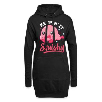 Lustiger Blobfisch Meerestier - Hoodie-Kleid - Schwarz - Vorne