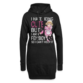 Crossdressing Crossdresser - Hoodie-Kleid - Schwarz - Vorne