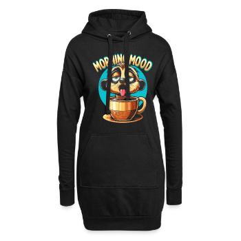 Erdmännchen Kaffee - Hoodie-Kleid - Schwarz - Vorne