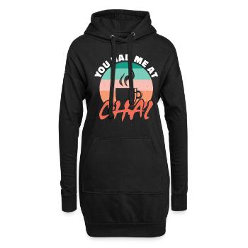 Tu m’as eu au chai - Sweat-shirt à capuche long Femme - noir - Devant