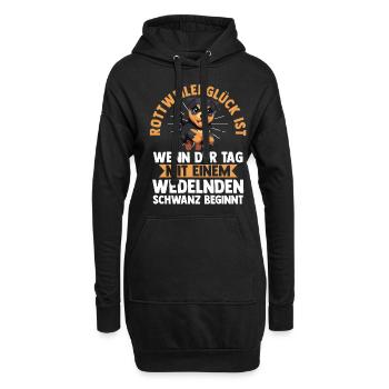 Hund Rottweiler - Hoodie-Kleid - Schwarz - Vorne