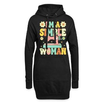 Nähen Näherin Nähmaschine - Hoodie-Kleid - Schwarz - Vorne