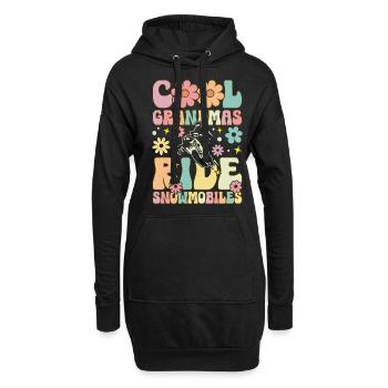 Groovy Snowmobiling Oma - Hoodie-Kleid - Schwarz - Vorne