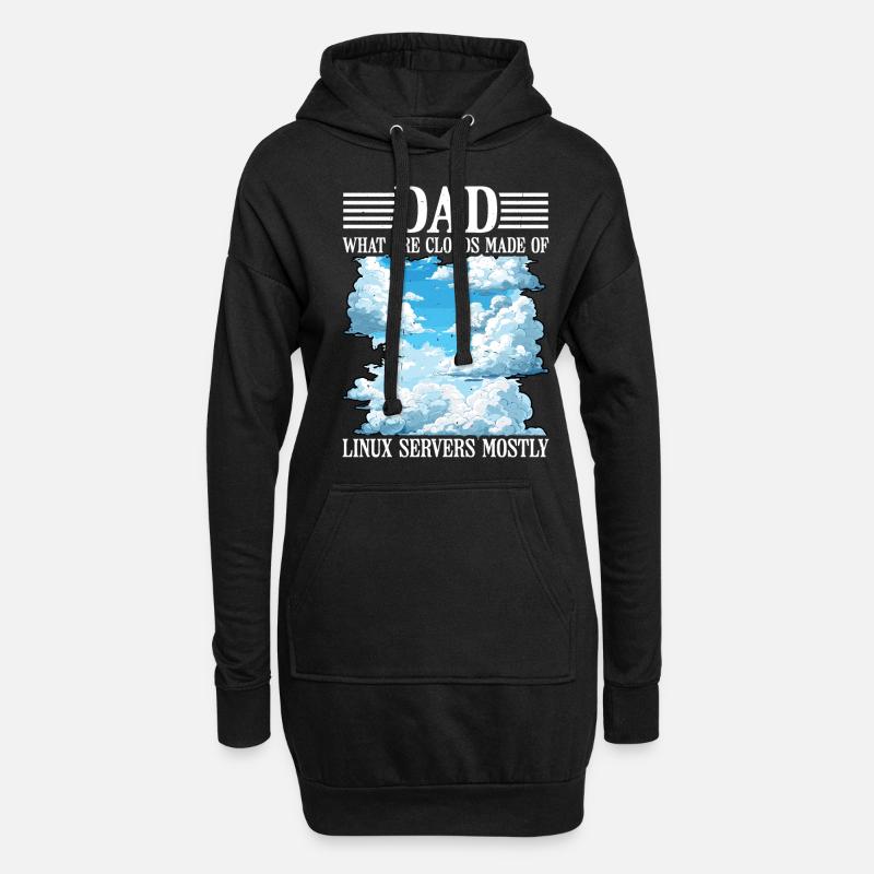 What Are Clouds Made Of, Linux Servers Mostly 26 - Hoodie-Kleid - Schwarz