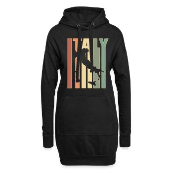 Italie Vintage carte cadeau pour les Italiens - Sweat-shirt à capuche long Femme - noir - Devant