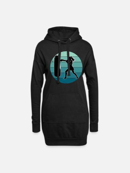 Frauen Kickboxen Kickboxerin - Hoodie-Kleid - Schwarz