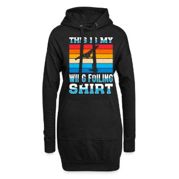 Wingsurfing Foil Wing Wing Boarding Wing Foiling - Hoodie-Kleid - Schwarz - Vorne