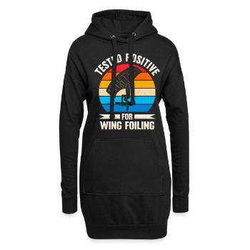 Wingsurfing Foil Wing Wing Boarding Wing Foiling - Hoodie-Kleid - Schwarz - Vorne