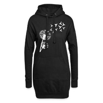 Hummingbird Dandelion - Hoodie-Kleid - Schwarz - Vorne