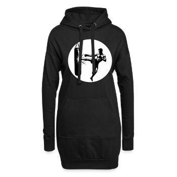 Kickboxen Kickboxer Sidekick - Hoodie-Kleid - Schwarz - Vorne