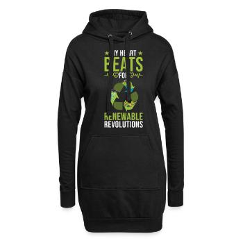 Recycler Environnementaliste Environnement Vert Réutilisation - Sweat-shirt à capuche long Femme - noir - Devant