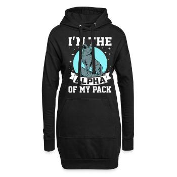 Lustiges Alphamännchen Wolf - Hoodie-Kleid - Schwarz - Vorne