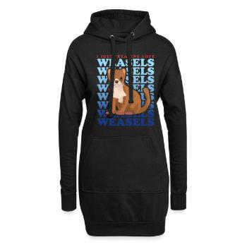 Belette petite belette Hermännchen cadeau - Sweat-shirt à capuche long Femme - noir - Devant