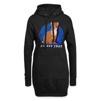 Belette pygmée belette souris belette cadeau - Sweat-shirt à capuche long Femme - noir - Devant