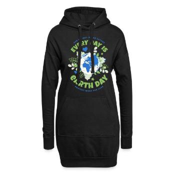 Every Day Is Earth Day - Hoodie-Kleid - Schwarz - Vorne