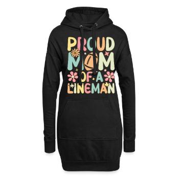 Groovy Football Lineman Mom - Hoodie-Kleid - Schwarz - Vorne