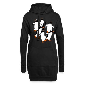 Penguin Penguins - Hoodie-Kleid - Schwarz - Vorne