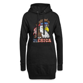 Eagle Merica 4 juillet États-Unis - Sweat-shirt à capuche long Femme - noir - Devant