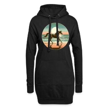 Art du cheval arabe - Sweat-shirt à capuche long Femme - noir - Devant