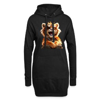 Tiger Raubkatze Wilde Katzen Liebhaber Süßer Tiger - Hoodie-Kleid - Schwarz - Vorne