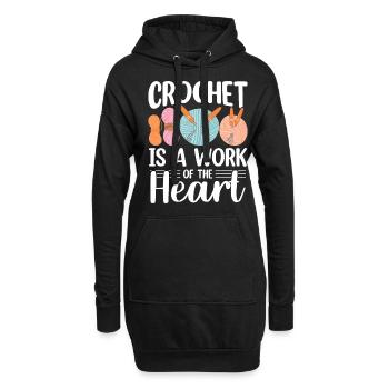 Crochet Lover Funny Loop & Hook Design - Hoodie-Kleid - Schwarz - Vorne