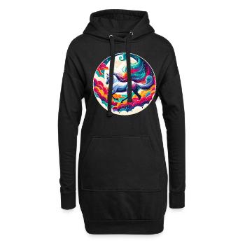 Arabische Pferdekunst - Hoodie-Kleid - Schwarz - Vorne