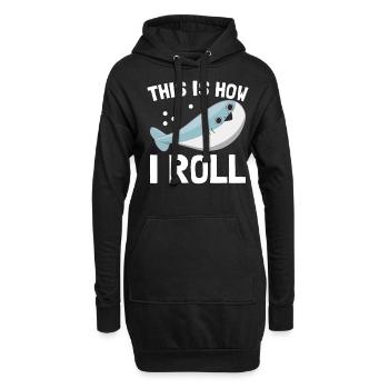 Drôle de poisson Sacabambaspi Meme - Sweat-shirt à capuche long Femme - noir - Devant