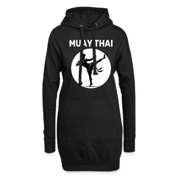 Combattant de Muay Thaï - Sweat-shirt à capuche long Femme - noir - Devant