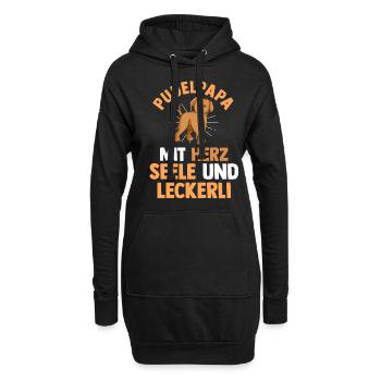 Hund Hundepapa Vater Pudelpapa Pudel - Hoodie-Kleid - Schwarz - Vorne