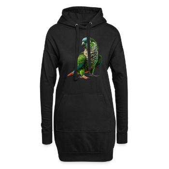 Grünwangen-Conure-Zeichnung Conure-Papagei - Hoodie-Kleid - Schwarz - Vorne