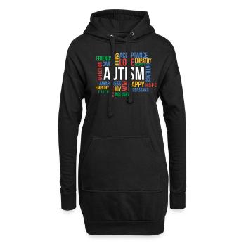 Autismus Awareness Day Autist Geschenk - Hoodie-Kleid - Schwarz - Vorne