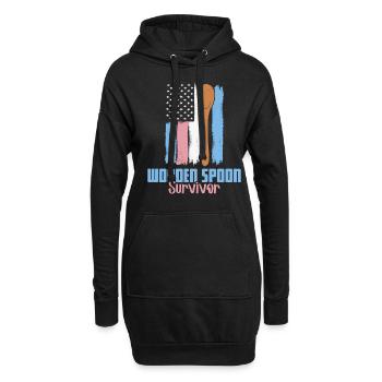 Cuillère en bois Survivor USA drapeau cuillère en bois - Sweat-shirt à capuche long Femme - noir - Devant