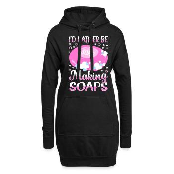 Savon Savon de bain Savon naturel - Sweat-shirt à capuche long Femme - noir - Devant