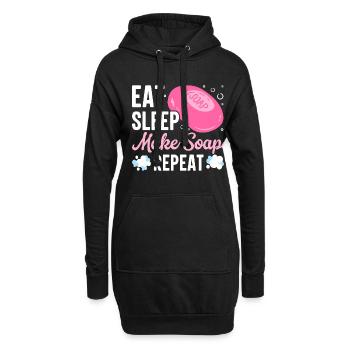 Savon Savon de bain Savon naturel - Sweat-shirt à capuche long Femme - noir - Devant