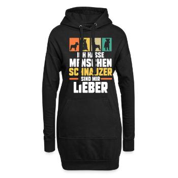 Riesenschnauzer Hund Schnauzer - Hoodie-Kleid - Schwarz - Vorne
