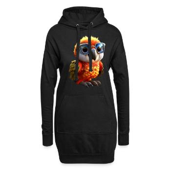 Papagei Ara Sittich Kakadu Parrot Süße Papageien - Hoodie-Kleid - Schwarz - Vorne