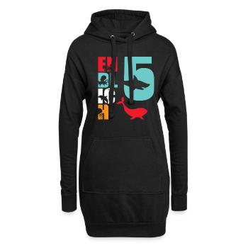 Enfin 5 poissons-requins - Sweat-shirt à capuche long Femme - noir - Devant