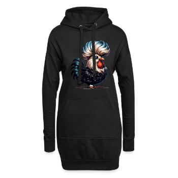 Poulet à crête polonais Poulet polonais - Sweat-shirt à capuche long Femme - noir - Devant