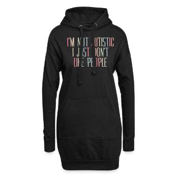 Autiste autiste non autiste social - Sweat-shirt à capuche long Femme - noir - Devant