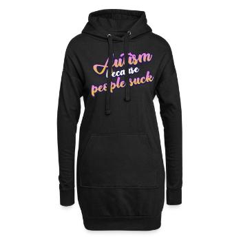 Blague autiste Autisme autiste - Sweat-shirt à capuche long Femme - noir - Devant