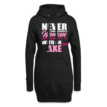 Axtwerferin Axtwurf Sport Frau Geschenk - Hoodie-Kleid - Schwarz - Vorne