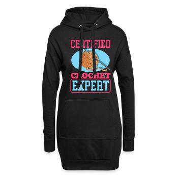 Crochet Expert au Crochet Crochet Cadeau - Sweat-shirt à capuche long Femme - noir - Devant