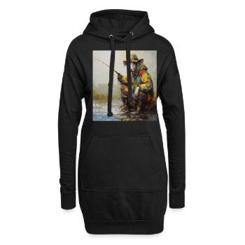 Drôle De Pêche Pêche Pêche Pêcheur Pêcheur Pêcheur Vache - Sweat-shirt à capuche long Femme - noir - Devant