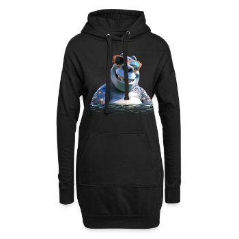Nilpferd Flusspferd Papa Hippopotamus Cooles Hippo - Hoodie-Kleid - Schwarz - Vorne