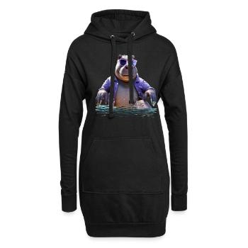 Nilpferd Flusspferd Papa Hippopotamus Cooles Hippo - Hoodie-Kleid - Schwarz - Vorne