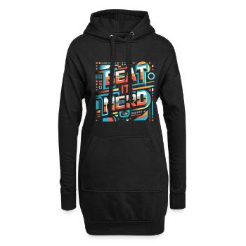 Battez-le Nerd 11 - Sweat-shirt à capuche long Femme - noir - Devant