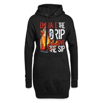 Sirop d’érable Sève d’érable Étreindre l’amour la gorgée - Sweat-shirt à capuche long Femme - noir - Devant