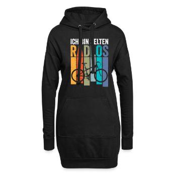 Ich bin selten Radlos - Hoodie-Kleid - Schwarz - Vorne